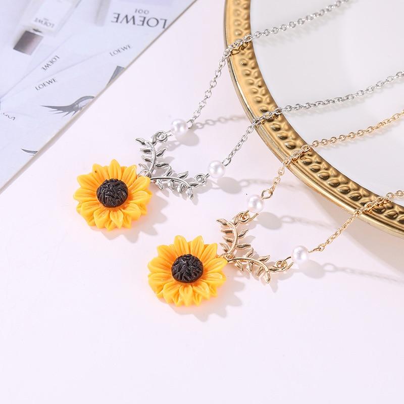 Creative Sunflower Pendant Necklace Vintage Fashion Jewelry Necklaces for Women-Necklaces-Arimonz-Arimonz