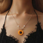 Creative Sunflower Pendant Necklace Vintage Fashion Jewelry Necklaces for Women-Necklaces-Arimonz-Gold-Arimonz