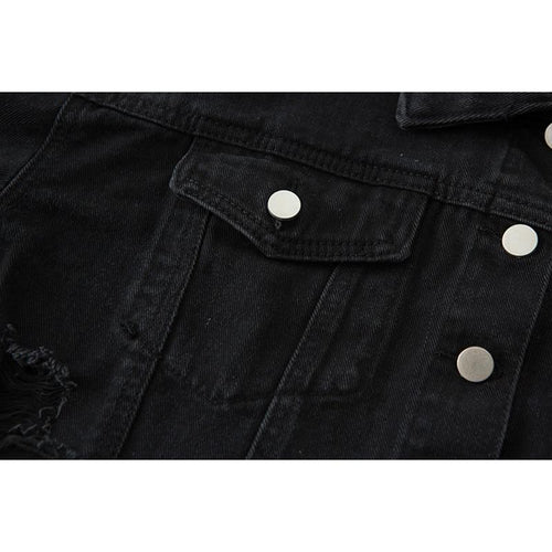 Cropped Denim Jacket-Jean Jackets-Arimonz-Arimonz