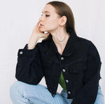 Cropped Denim Jacket-Jean Jackets-Arimonz-Arimonz