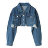 Cropped Denim Jacket-Jean Jackets-Arimonz-Dark-S-Arimonz