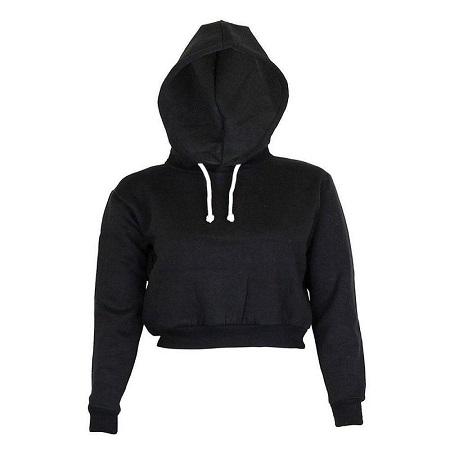 Cropped Hoodie Pullover-Pullovers-Arimonz-Black-S-Arimonz