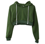 Cropped Hoodie Pullover-Pullovers-Arimonz-Green-S-Arimonz