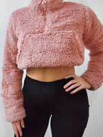 Cropped Pullover with Pocket-Pullovers-Arimonz-Arimonz