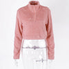 Cropped Pullover with Pocket-Pullovers-Arimonz-Pink-S-Arimonz