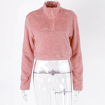 Cropped Pullover with Pocket-Pullovers-Arimonz-Pink-S-Arimonz