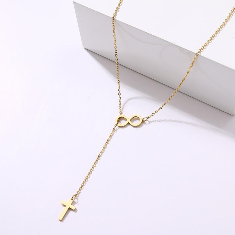 Cross and Infinity Necklaces Pendant For Women Simple Design Necklace Jewelry-Necklaces-Arimonz-Arimonz