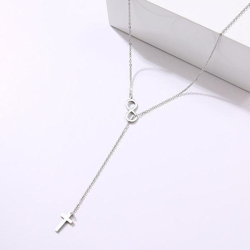 Cross and Infinity Necklaces Pendant For Women Simple Design Necklace Jewelry-Necklaces-Arimonz-Arimonz