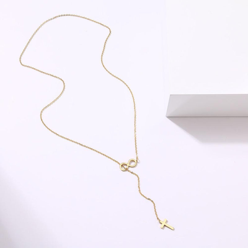 Cross and Infinity Necklaces Pendant For Women Simple Design Necklace Jewelry-Necklaces-Arimonz-Arimonz
