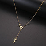 Cross and Infinity Necklaces Pendant For Women Simple Design Necklace Jewelry-Necklaces-Arimonz-Gold-Arimonz