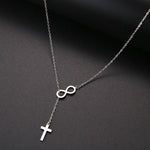 Cross and Infinity Necklaces Pendant For Women Simple Design Necklace Jewelry-Necklaces-Arimonz-Silver-Arimonz
