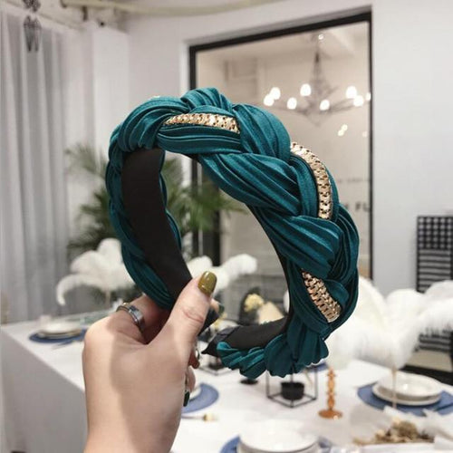 Cross Knot Braid Headband-Hair Accessories-Arimonz-green-Arimonz