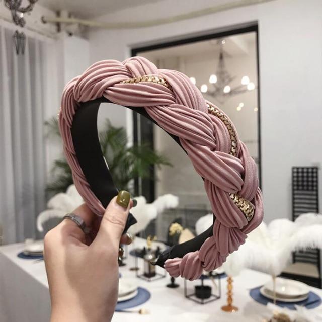 Cross Knot Braid Headband-Hair Accessories-Arimonz-pink-Arimonz