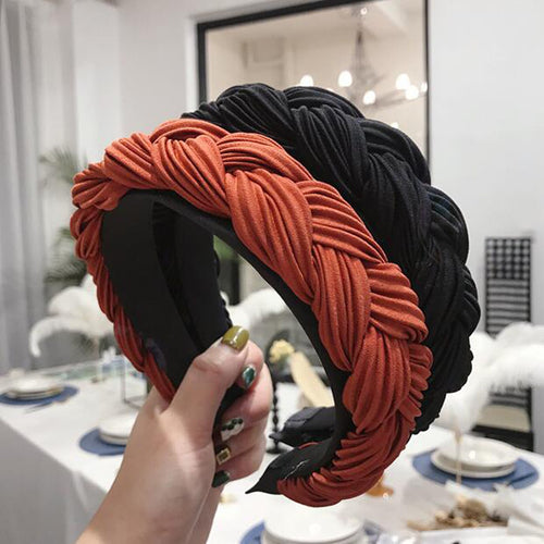 Cross Knot Braid Headband Headwear Wide Side Hair Accessories-Hair Accessories-Arimonz-Arimonz