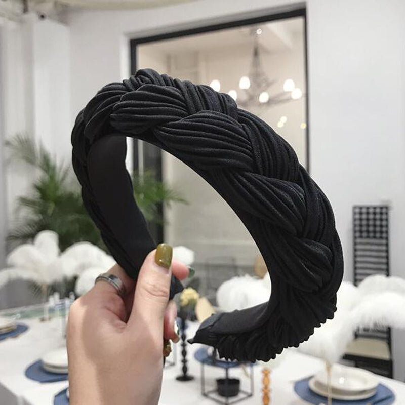 Cross Knot Braid Headband Headwear Wide Side Hair Accessories-Hair Accessories-Arimonz-Arimonz