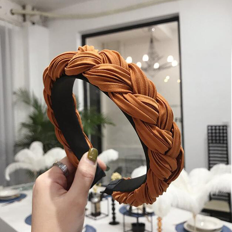 Cross Knot Braid Headband Headwear Wide Side Hair Accessories-Hair Accessories-Arimonz-Arimonz