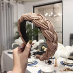 Cross Knot Braid Headband Headwear Wide Side Hair Accessories-Hair Accessories-Arimonz-beige hairband B-Arimonz