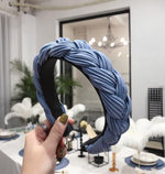 Cross Knot Braid Headband Headwear Wide Side Hair Accessories-Hair Accessories-Arimonz-blue hairband-Arimonz