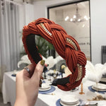 Cross Knot Braid Headband Headwear Wide Side Hair Accessories-Hair Accessories-Arimonz-coral red hairband-Arimonz