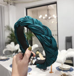 Cross Knot Braid Headband Headwear Wide Side Hair Accessories-Hair Accessories-Arimonz-green hairband-Arimonz