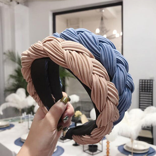 Cross Knot Braid Headband Headwear Wide Side Hair Accessories-Hair Accessories-Arimonz-Arimonz
