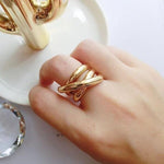 Cross Winding Ring-Rings-Arimonz-Gold-Arimonz
