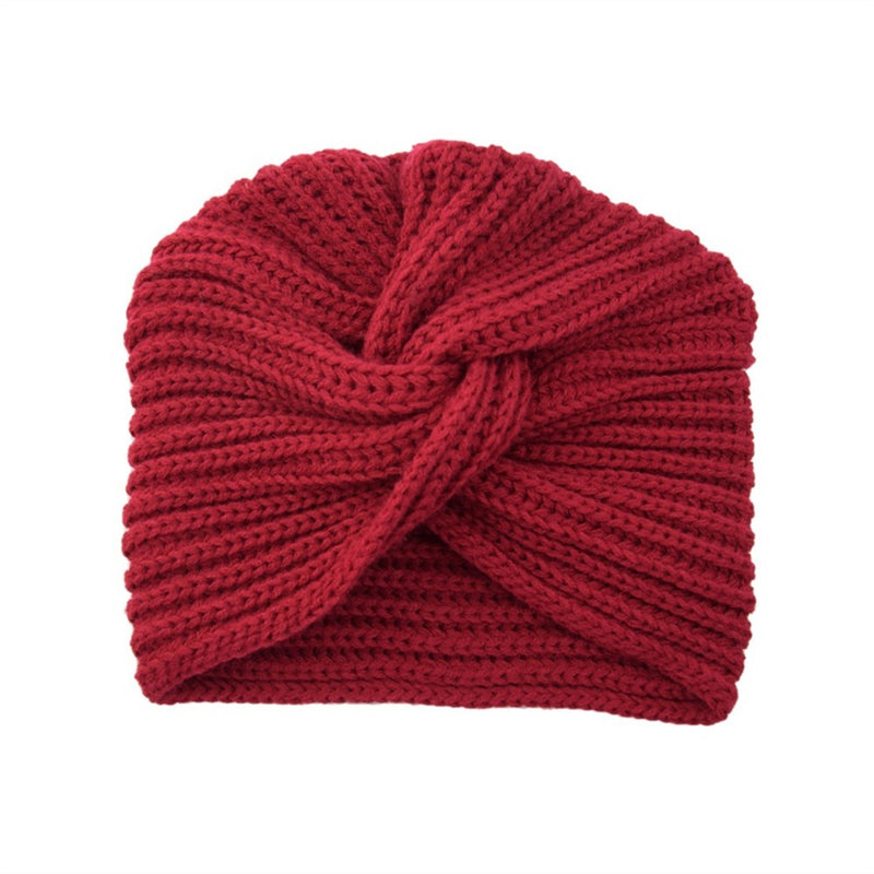 Cross Wrap Knitted Bonnet Hat-Hats-Arimonz-Arimonz