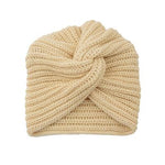Cross Wrap Knitted Bonnet Hat-Hats-Arimonz-Beige-Arimonz