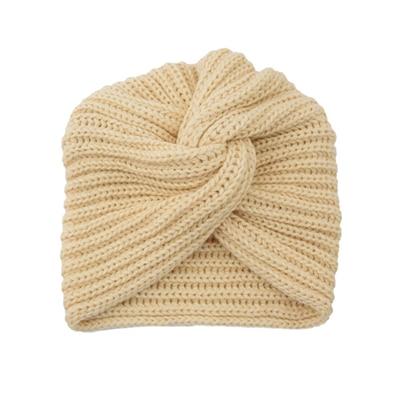 Cross Wrap Knitted Bonnet Hat-Hats-Arimonz-Beige-Arimonz