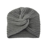 Cross Wrap Knitted Bonnet Hat-Hats-Arimonz-Dark Gray-Arimonz