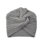 Cross Wrap Knitted Bonnet Hat-Hats-Arimonz-Gray-Arimonz