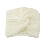 Cross Wrap Knitted Bonnet Hat-Hats-Arimonz-White-Arimonz