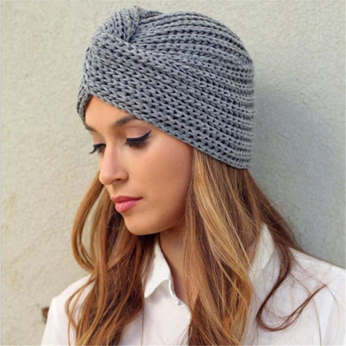 Cross Wrap Knitted Bonnet Hat-Hats-Arimonz-Arimonz