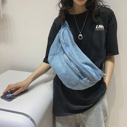 Crossbody Bag Shoulder Bag Denim Women Large Capacity Messenger Bag-Handbags-Arimonz-Arimonz