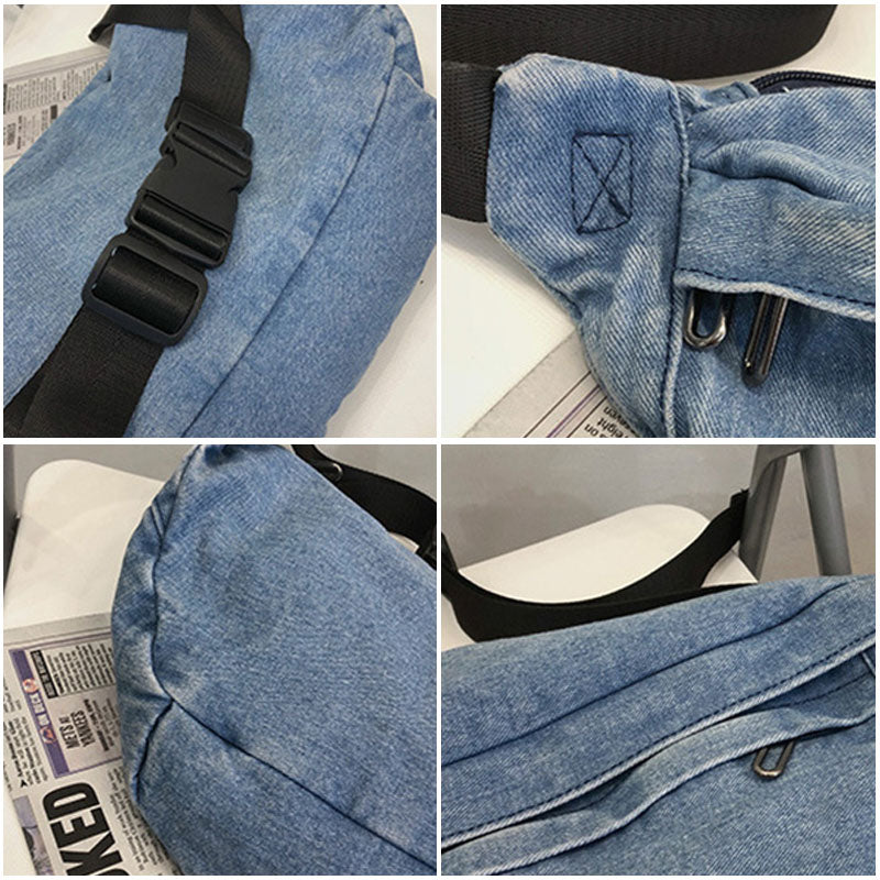Crossbody Bag Shoulder Bag Denim Women Large Capacity Messenger Bag-Handbags-Arimonz-Arimonz