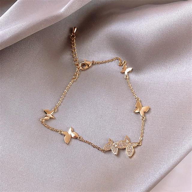 Crystal Butterfly Bracelet-Braceletes-Arimonz-Gold-Arimonz