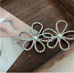 Crystal Flower Shape Hair Clip Pin Women Shiny Rhinestone Hair Clip-Hair Accessories-Arimonz-Two flower-Arimonz