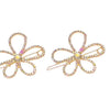 Crystal Flower Shape Hair Clip Pin Women Shiny Rhinestone Hair Clip-Hair Accessories-Arimonz-Two gold flower-Arimonz