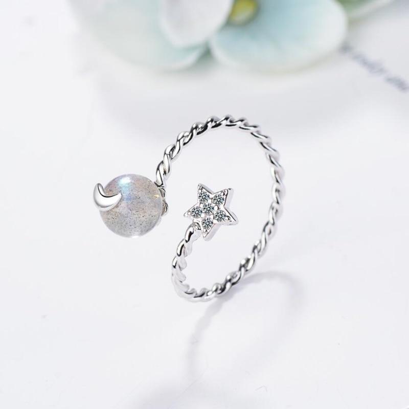 Crystal Heart Fashionable Ring Personality Women Resizable Ring-Rings-Arimonz-Arimonz