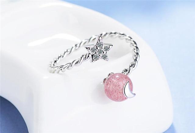 Crystal Heart Fashionable Ring Personality Women Resizable Ring-Rings-Arimonz-Arimonz