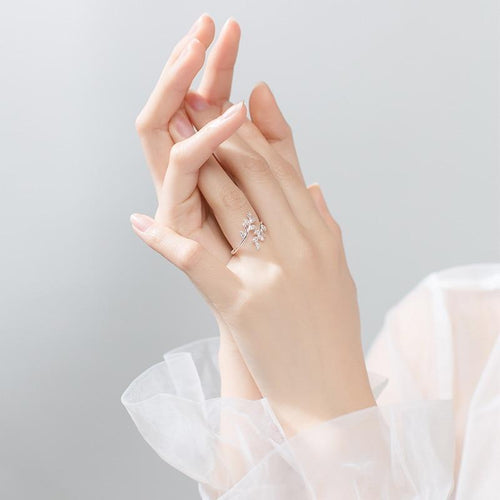 Crystal Leaf Ring-Rings-Arimonz-Arimonz