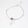 Crystal Round Bead Feather Charm Bracelet-Braceletes-Arimonz-Arimonz
