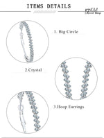 Crystal Round Hoop Earrings-Earrings-Arimonz-Arimonz