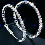 Crystal Round Hoop Earrings-Earrings-Arimonz-Arimonz