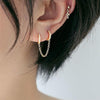 Crystal Zircon Chain Earring-Earrings-Arimonz-Arimonz