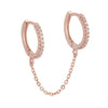 Crystal Zircon Chain Earring-Earrings-Arimonz-Rose Gold-Arimonz