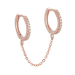 Crystal Zircon Chain Earring-Earrings-Arimonz-Rose Gold-Arimonz