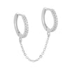 Crystal Zircon Chain Earring-Earrings-Arimonz-Silver-Arimonz