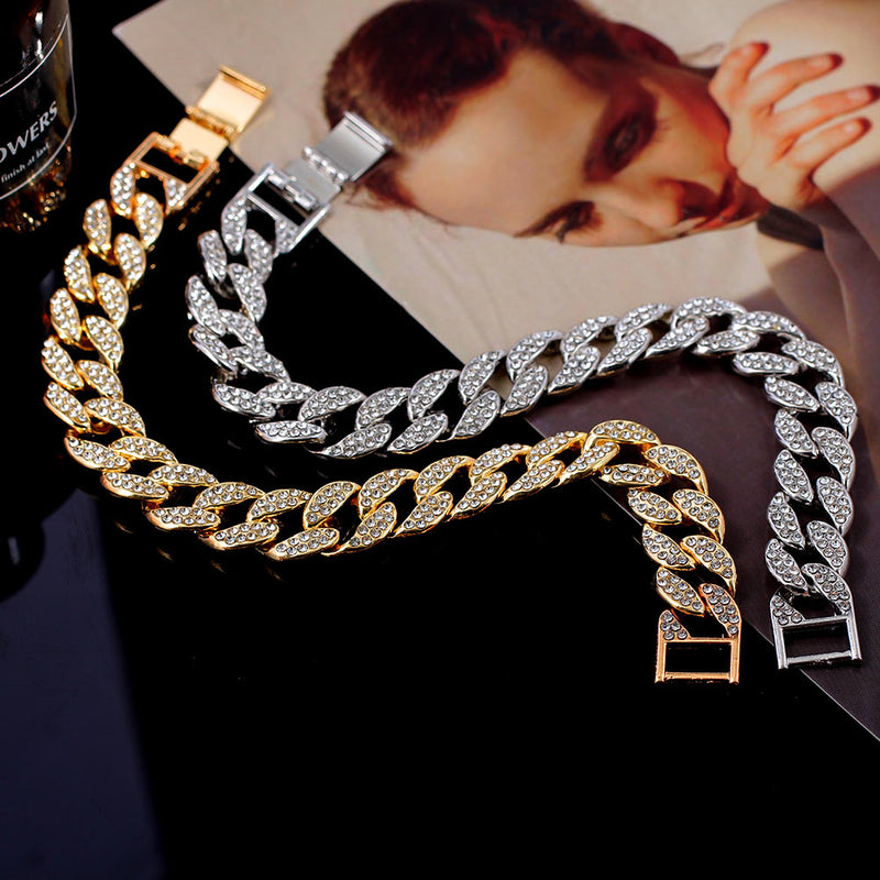Cuban Link Chain Anklet Bracelet For Women Rhinestone Anklets-Anklets-Arimonz-Arimonz