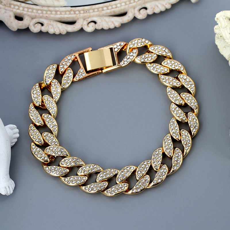 Cuban Link Chain Anklet Bracelet For Women Rhinestone Anklets-Anklets-Arimonz-Arimonz